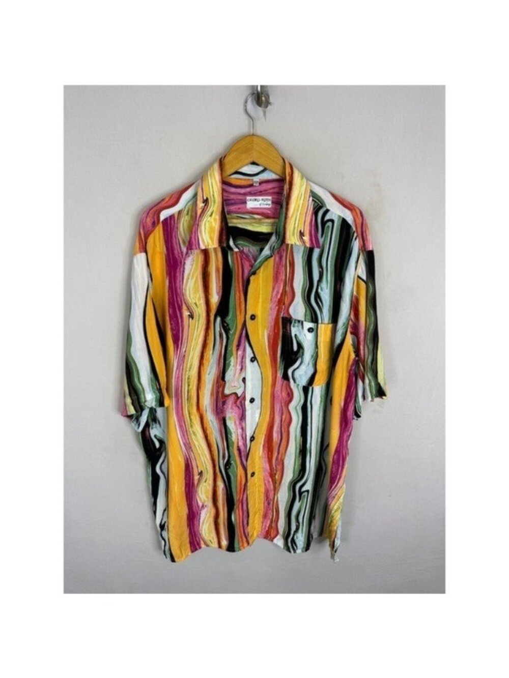 Georg Roth Germany Coogie Style Mens XXL Psychedelic Marble Short Sleeve Shirt